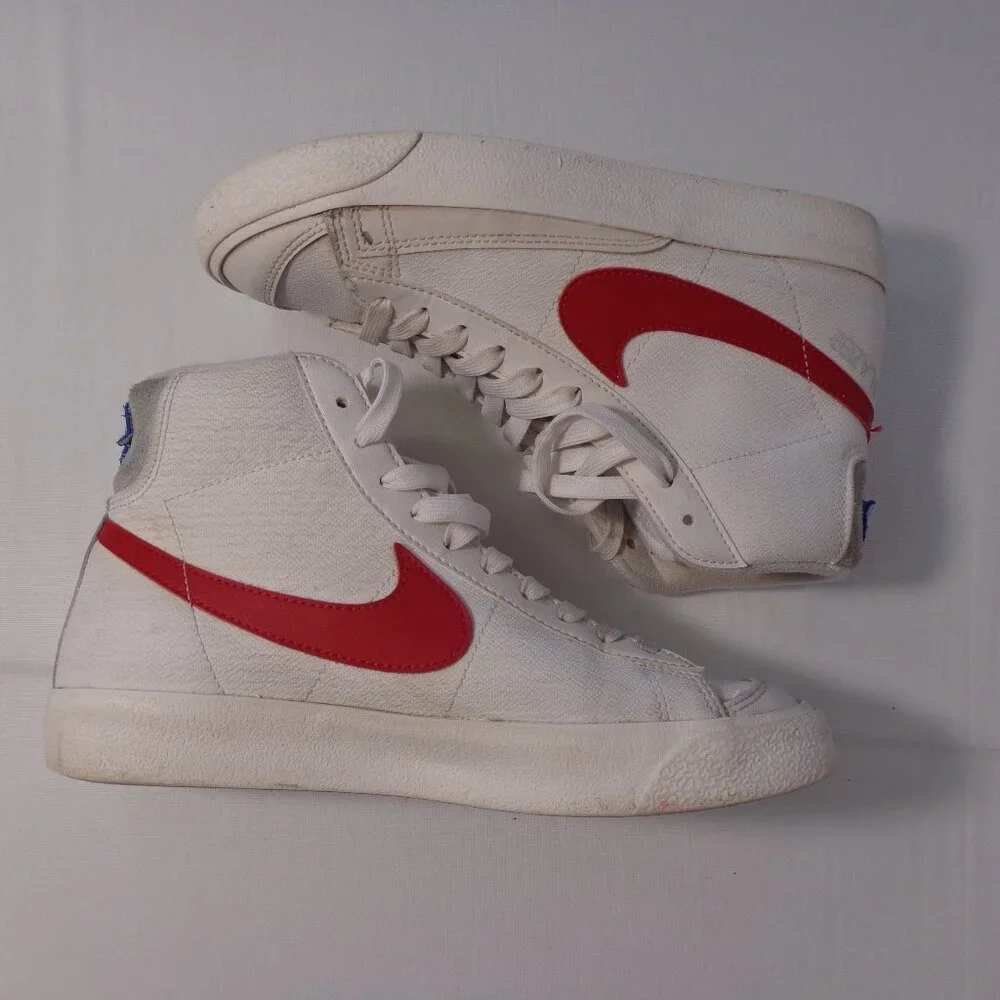 Nike Blazer Mid '77 SE (GS) Big Kids' Shoes White Red DH9700-100 Youth's Size 5Y